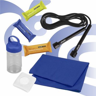 Подарочный набор «Будь в тонусе»: охлаждающее полотенце, скакалка, напульсник, батончики