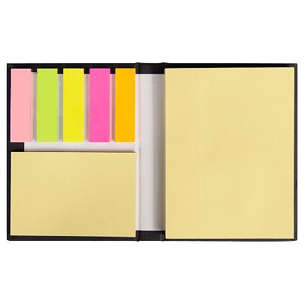 Набор цветных бумажных стикеров Stick and Smile в твердом переплете, 100 листов в блоке, размер 8*10,5*1,5 см, черный