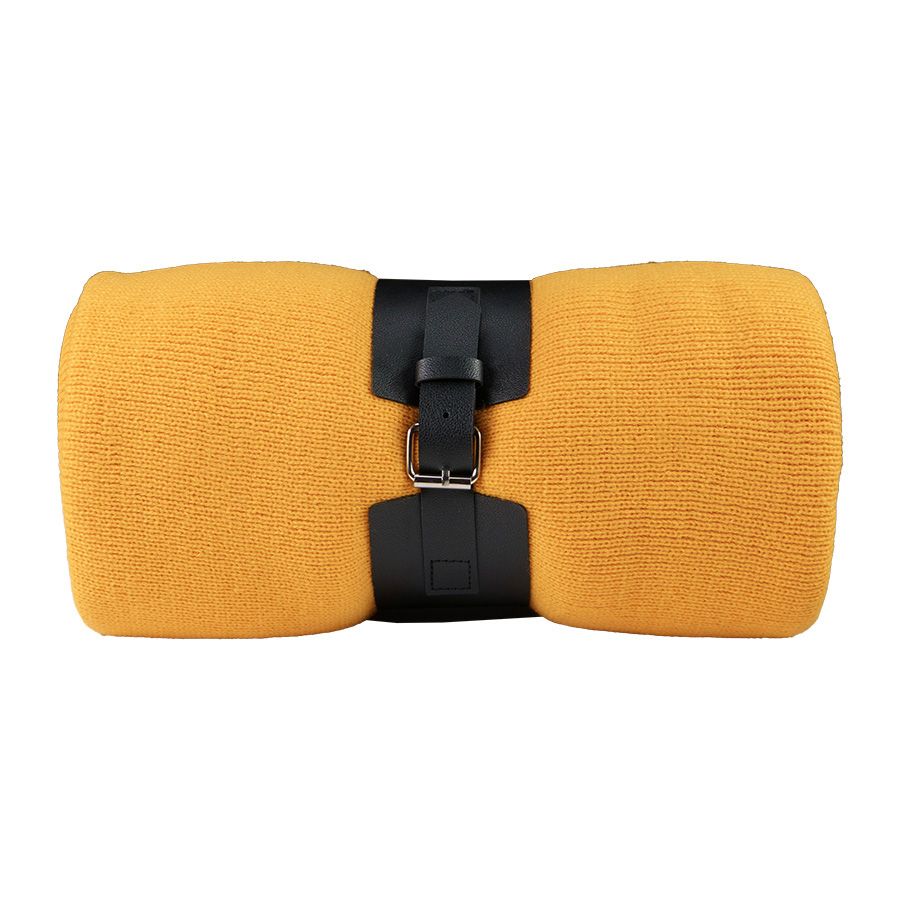 Плед  "Belt"; жёлтый; 130 х 180 см; 100% акрил, с поясом