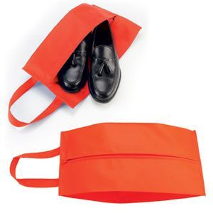 Футляр для обуви на молнии "HAPPY TRAVEL", красный, нетканка , 20*42*15 см