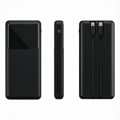 Внешний аккумулятор (powerbank)  «Stream 10»,  10 000 mAH, с двумя зарядными шнурами,  22,5W (Ватт)  super fast charge, Power Delivery (PD) 25.5W (dfnn),  c цифровым дисплеем для контроля заряда, черный