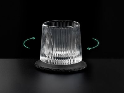 Вращающийся бокал для виски на сланцевом костере «Ventura»