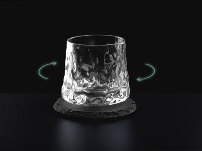 Вращающийся бокал для виски на сланцевом костере «Bromo»