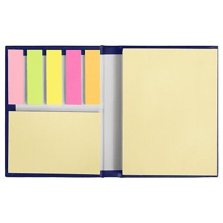 Набор цветных бумажных стикеров Stick and Smile в твердом переплете, 100 листов в блоке, размер 8*10,5*1,5 см, темно-синий