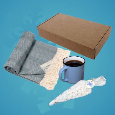 Подарочный набор «Домашний очаг»: кружка, плед, маршмеллоу