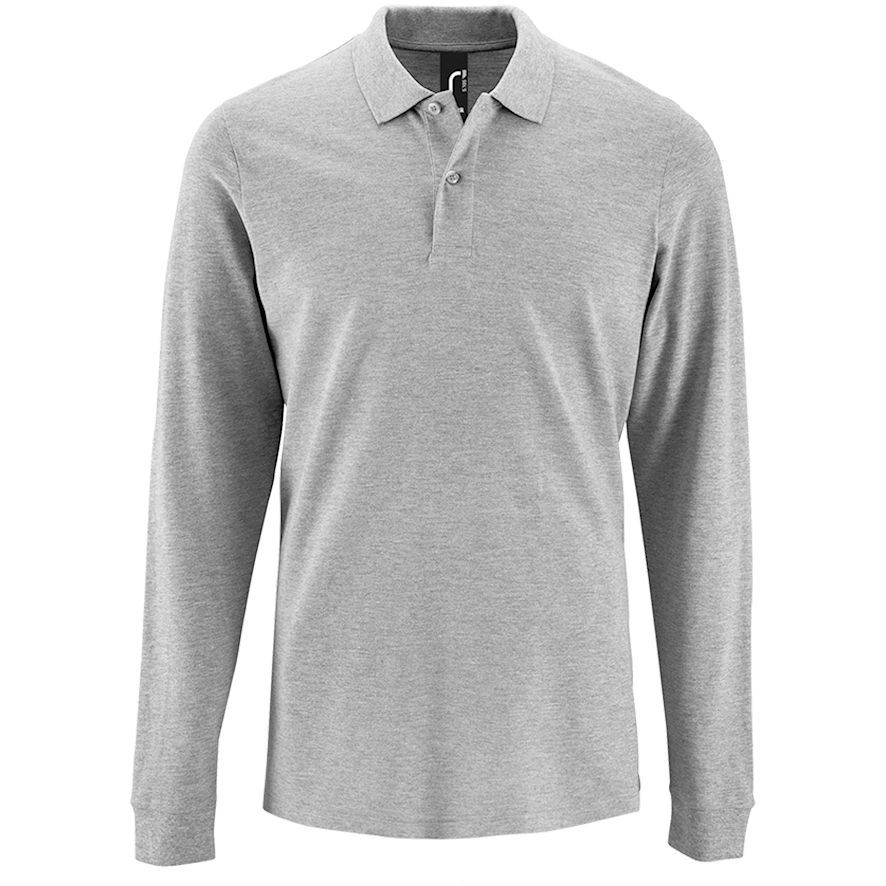 Рубашка поло мужская с длинным рукавом Perfect LSL Men, зеленое яблоко под нанесение