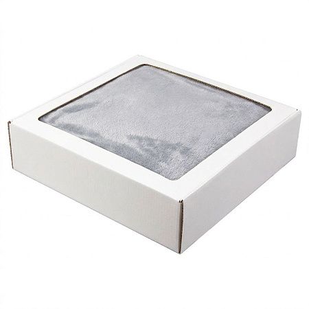 Плед мягкий флисовый Super Soft  Comfort, 125*150 см, серый, в подарочной белой крафтовой коробке с окошком