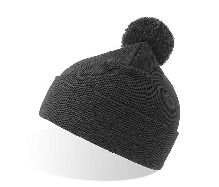 Шапка вязаная  двойная Wind-S с помпоном