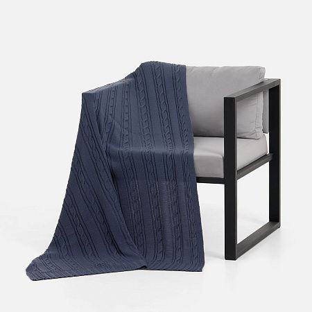 Плед Remitti, серо-синий (сланец)