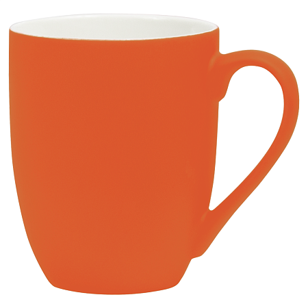 Кружка фарфоровая Cassa Grande Сlassic Soft софт тач с дефектами, оранжевая, 350 мл