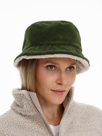 Панама Bucket двусторонняя утепленная, хаки с бежевым, размер S/M