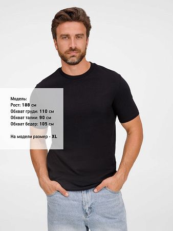 Футболка унисекс T-Bolka 180, черная, размер XXL