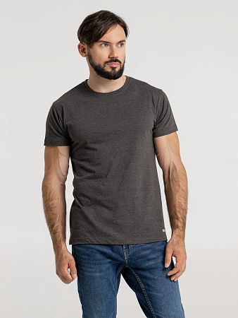 Футболка унисекс Firm Wear, черный меланж, размер S