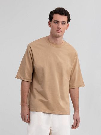 Футболка оверсайз унисекс Kosmos 2.0, бежевая, размер XL/2XL