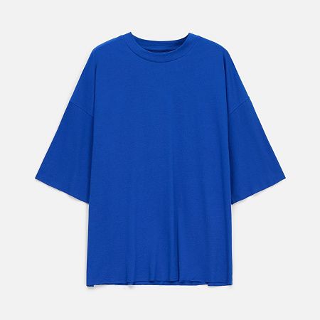 Футболка унисекс оверсайз T1, синяя, размер XS/S
