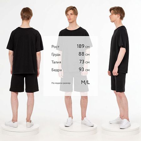 Футболка унисекс оверсайз T2, черная, размер XS/S