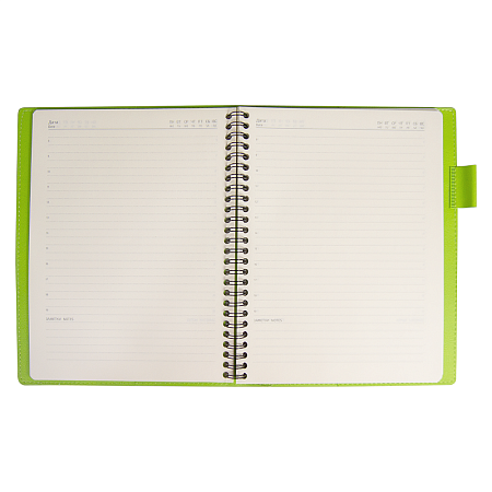 Ежедневник Flexy Verde Sivilia B5 на пружине, серо-салатовый, недатированный, в гибкой обложке