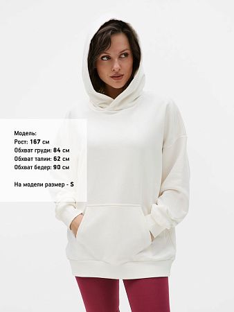 Худи унисекс оверсайз Esplanada, молочно-белое, размер S