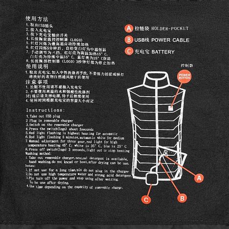 Жилет с подогревом Thermalli Zermatt, черный, размер S