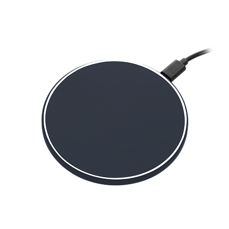 Беспроводное зарядное устройство с подсветкой 15W Аурис (Auris), синее