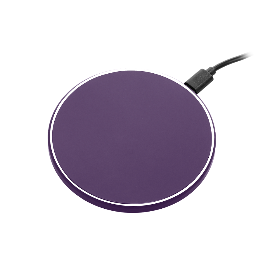 Беспроводное зарядное устройство с подсветкой 15W Аурис (Auris), фиолетовое