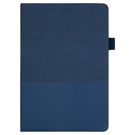 Блокнот А5 Burnie, в твердой обложке c резинкой и петлей для ручки в линейку, синий