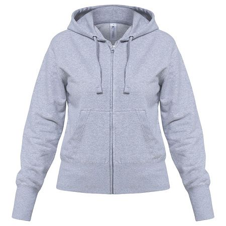 Толстовка женская Hooded Full Zip серый меланж, размер XXL