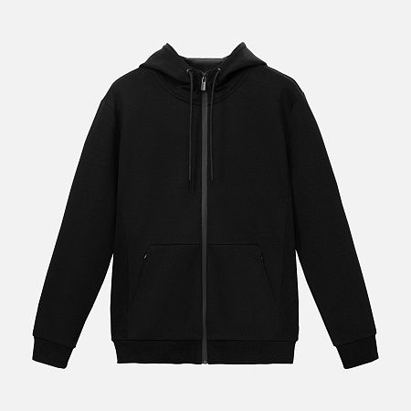 Толстовка на молнии с капюшоном Матео (Mateo) черная, размер L