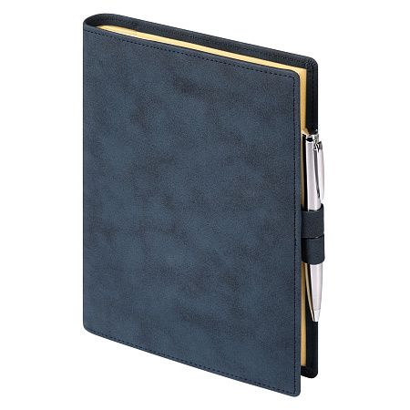 Ежедневник-портфолио Клип (Clip NEO) недатированный в подарочной коробке, черный (в комплекте ручка Tesoro серебро)