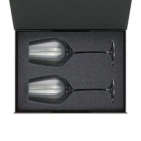 Подарочный набор 2 бокала для вина Бланш (Blanche) в черной коробке