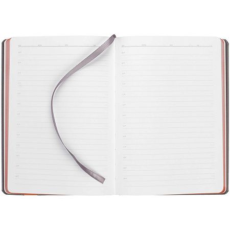 Ежедневник Rubikon на заказ, недатированный серо-оранжевый