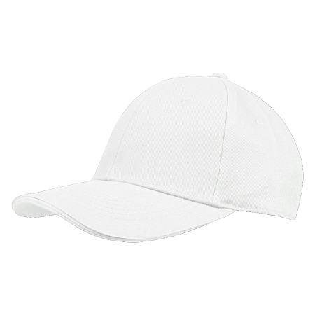 Кепка 6-панельная Oxford 300, c белым сендвичем, белая