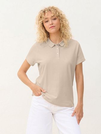 Рубашка поло женская Pulse Women, бежевая (льняная), размер XS