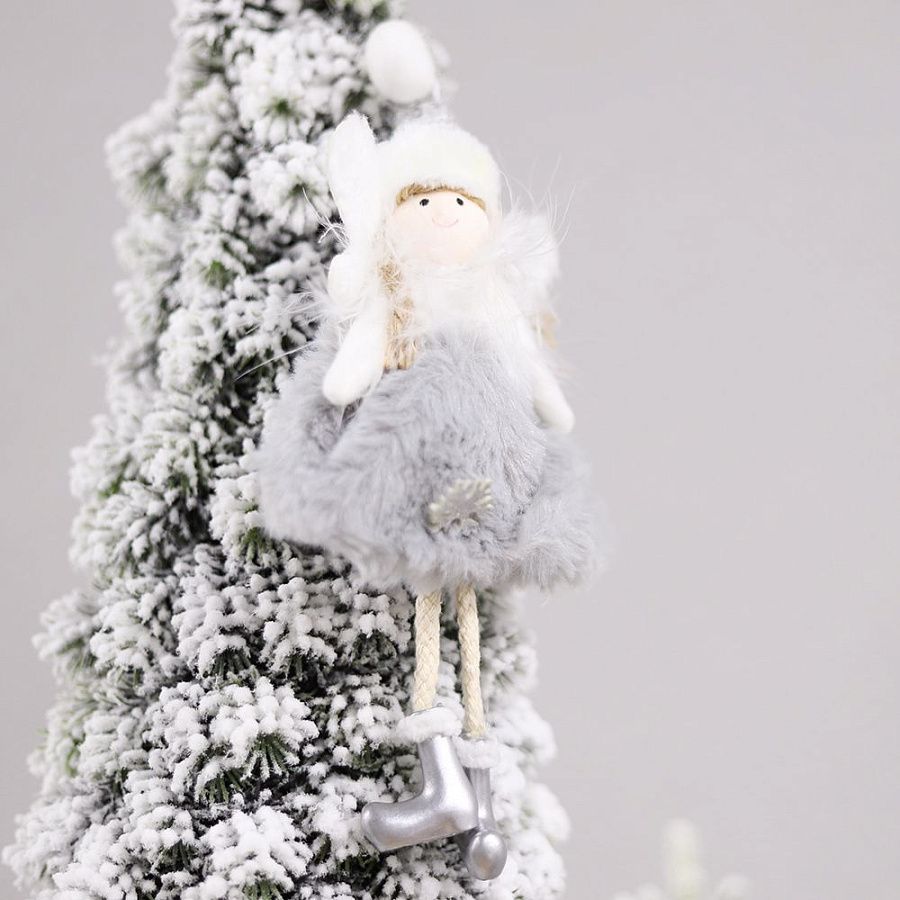 Новогоднее украшение Рождественский ангел, серый