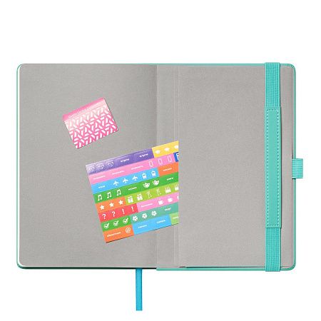 Ежедневник Альфа (Alpha) недатированный, серый/бирюзовый