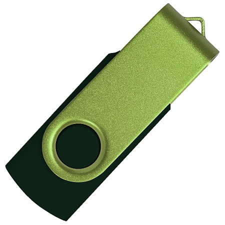 Флеш накопитель USB 2.0 Twister Сolor Mix 16GB, пластик Софт Тач/металл, черный/светло-зеленый