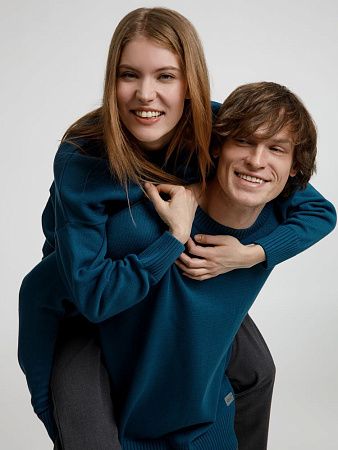 Джемпер оверсайз унисекс Stated в сумке, синий (морская волна), размер L/XL