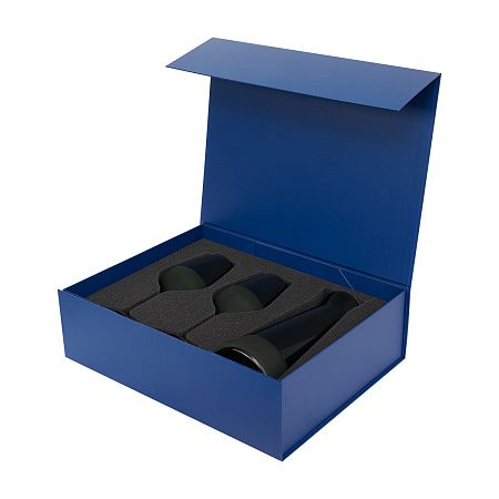 Подарочный набор декантер + 2 бокала для вина Эмеральд (Emerald) в синей коробке