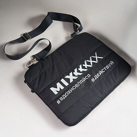 Конференц-сумка "MIX", чёрный, 38 х 30 х 1,5 см, 100% нейлон