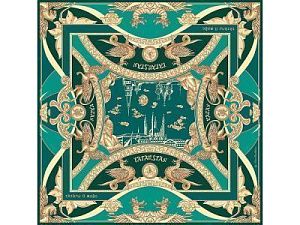 Платок «Казань Драгоценная», цвет: золотой, зеленый