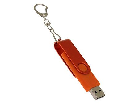 USB 2.0- флешка на 16 Гб с поворотным механизмом и дополнительным разъемом Type-C