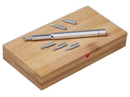 Набор отверток «Book» 24-в-1, цвет: серебристый, натуральный