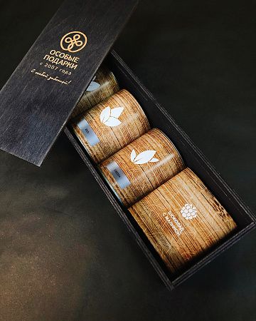 Подарочный набор «Чайное ассорти»: чай (3 шт.), трюфели, открытка