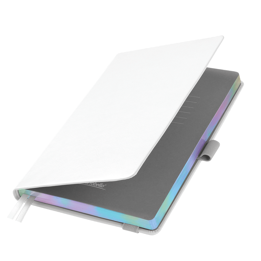 Ежедневник Гэлакси (Galaxy) недатированный, жесткая обложка, срез голограф. фольга, белый