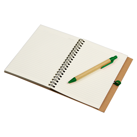 Блокнот B6 Easy Way, на пружине, в твердой обложке, c ручкой, зеленый