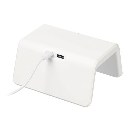 Зарядная станция с часами 15W Флейм (Flame), белая