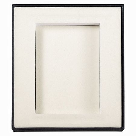 Коробка подарочная, размер 16*14*2 см, Solution Superior Linen, черная, бежевый ложемент с прямоугольной вырубкой
