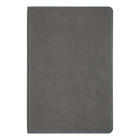 Ежедневник Flexy Latte Color А5, серый с бирюзовым срезом и бирюзовым форзацем, недатированный, в гибкой обложке