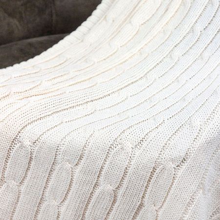 Плед Фадо (Fado) вязаный, бежевый (без подарочной коробки)