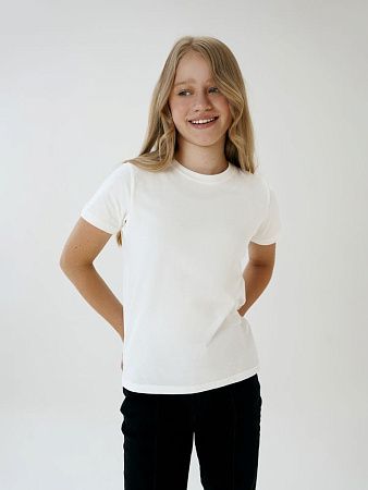 Футболка детская T-Bolka Kids, белая (теплый оттенок), размер 8 лет (118-128 см)